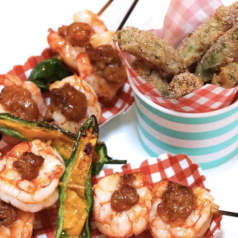 Tequila Shrimp & Chorizo Skewers – Burlap & Barrel