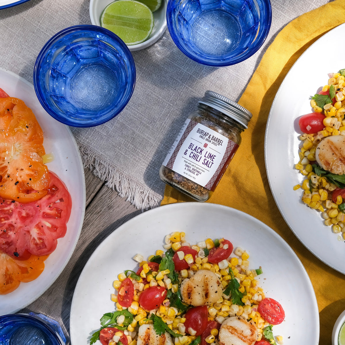 Grilled Scallops with Grilled Summer Salad – Burlap & Barrel