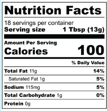 Chili crisp nutritional information