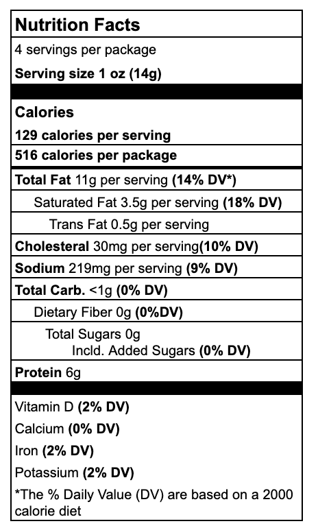 Chorizo Nutritional Facts