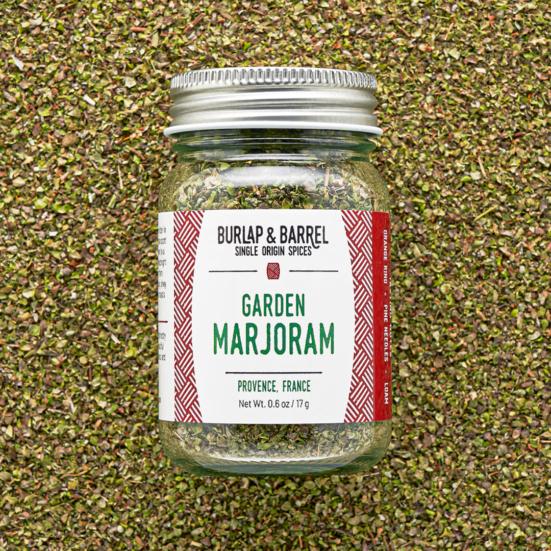 Garden Marjoram glass jar. Photo by Burlap & Barrel