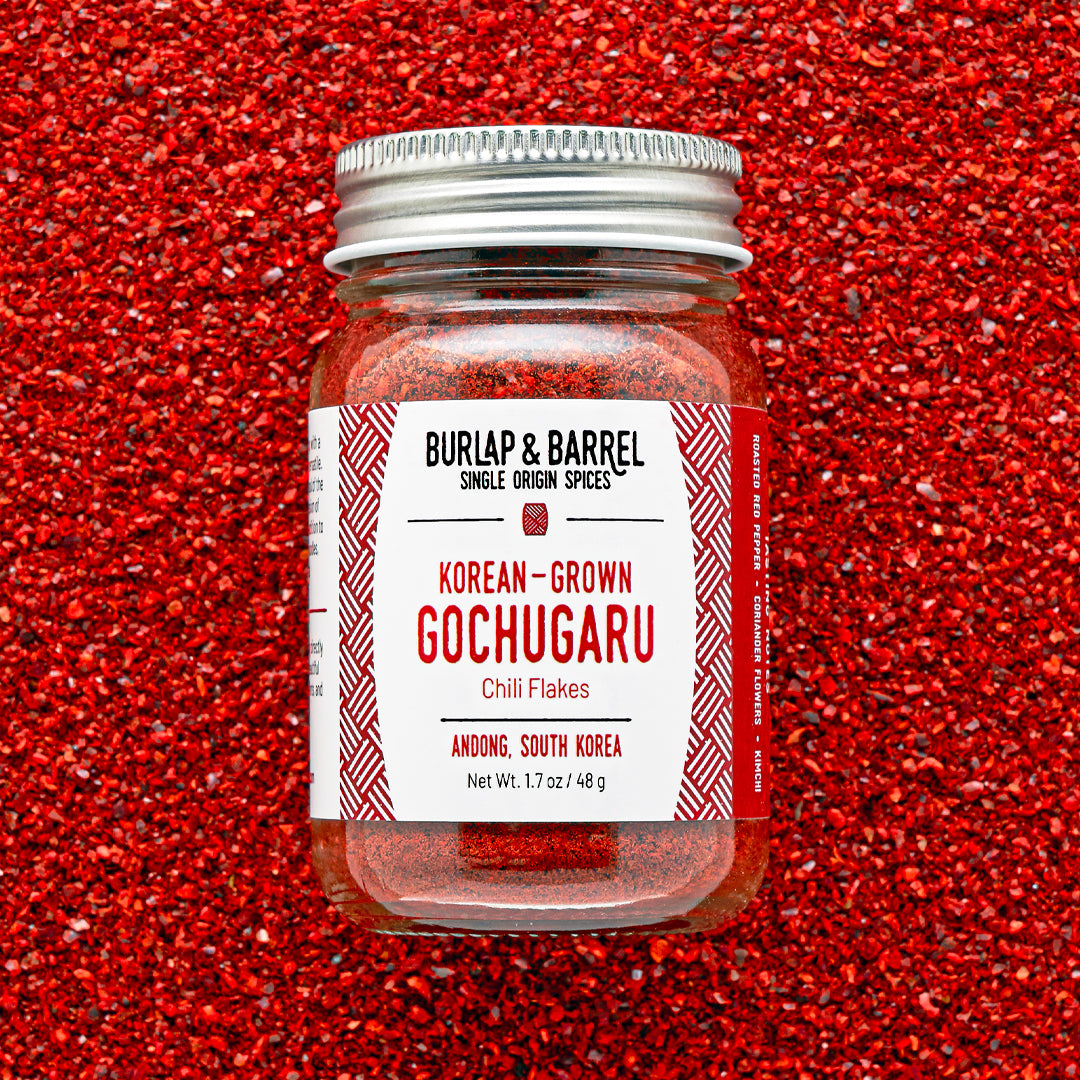Gochugaru glass jar. Photo by Burlap & Barrel
