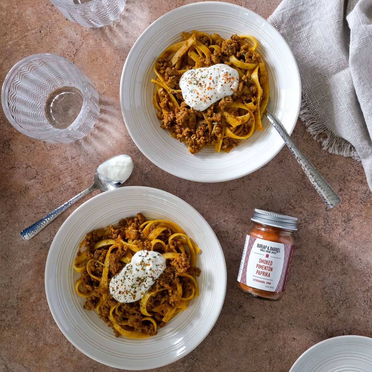 smoked pimenton with a smoky ragu over pasta