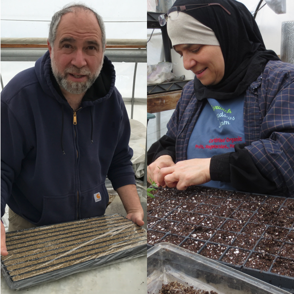 Zaid and Haifa from Norwich Meadow Farms where our Jimmy Nardello Sweet Pepper Flakes grow from Burlap & Barrel