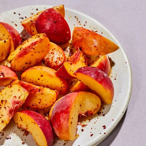 Peaches with Silk Chili & Lime
