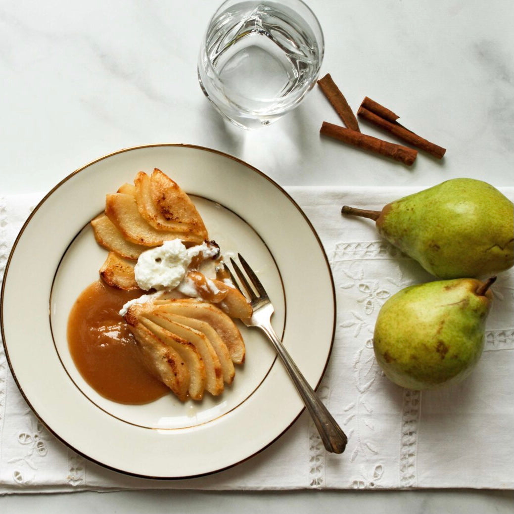 Roasted Pears with Royal Cinnamon Maple Caramel