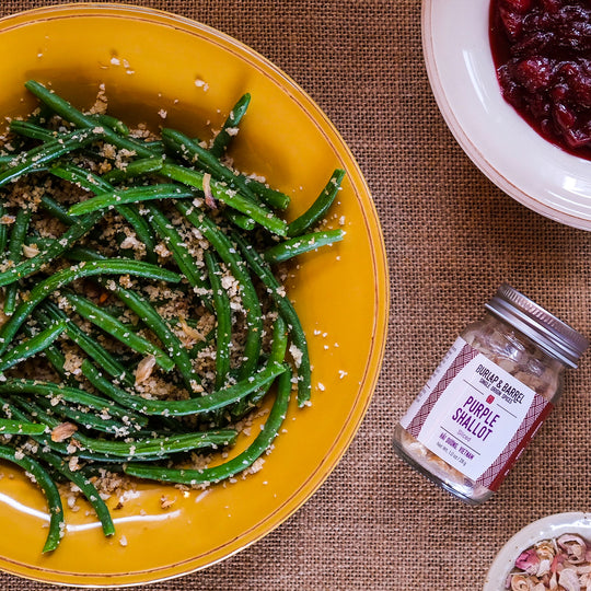 Green Beans with Purple Shallots and Crispy Panko