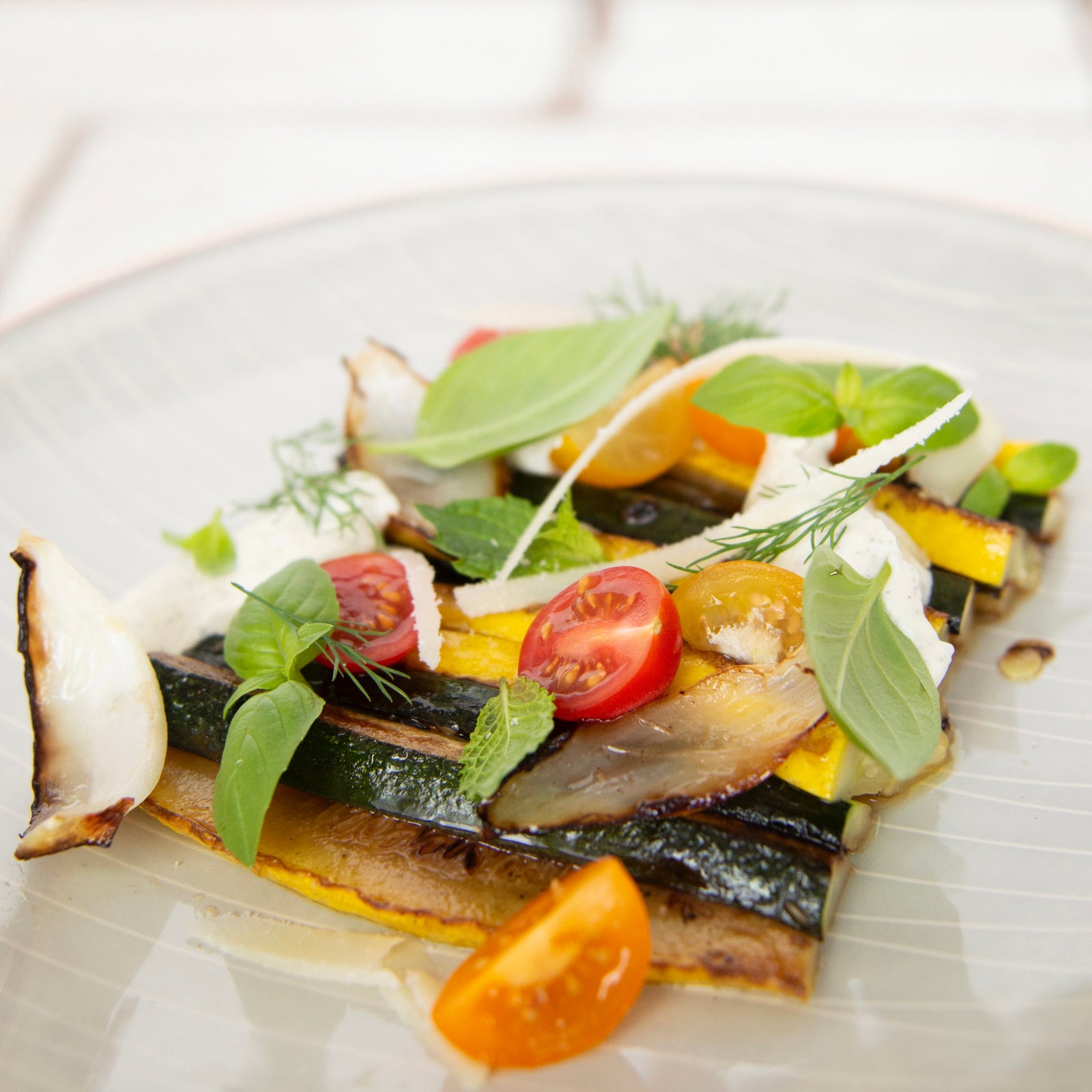 Marinated Squash With Herbed Yogurt