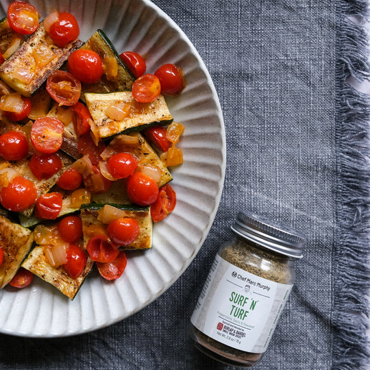 Roasted Zucchini with Tomato Vinaigrette