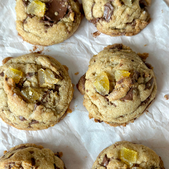 Candied Ginger Chocolate Chunk Cookies