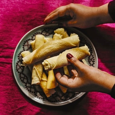 Patishapta | Rice Crêpes with Cardamom Rice Cream