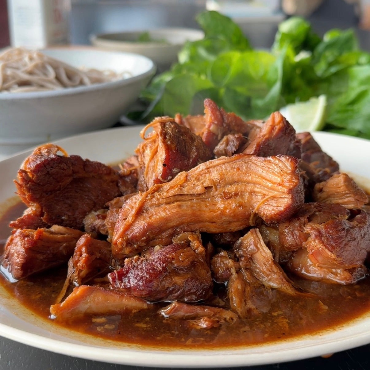 Smoked Honey-Soy Braised Pork Shoulder