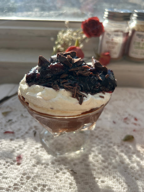 Chocolate Mousse with Cherry Compote
