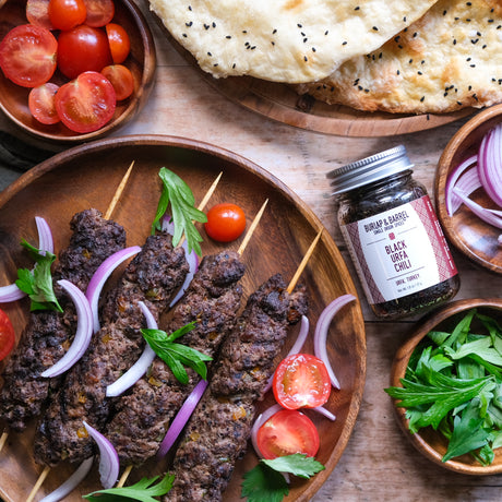 Kebabs made with Black Urfa Chili from Burlap & Barrel