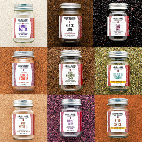 9 Spice Chef's Collection with Purple Shallot Powder, Black Lime, Black Urfa Chili, Sun-Dried Tomato Powder, Wild Mountain Cumin, Herbes de Provence, Wild Mesquite, Purple Dulse & Five Spice