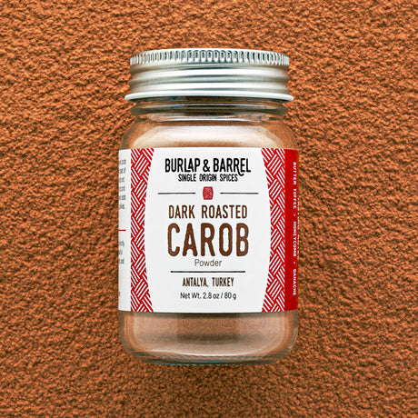Jar of Dark Roasted Carob from Burlap & Barrel