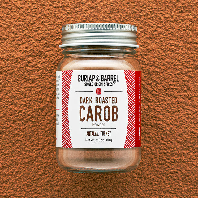Jar of Dark Roasted Carob from Burlap & Barrel