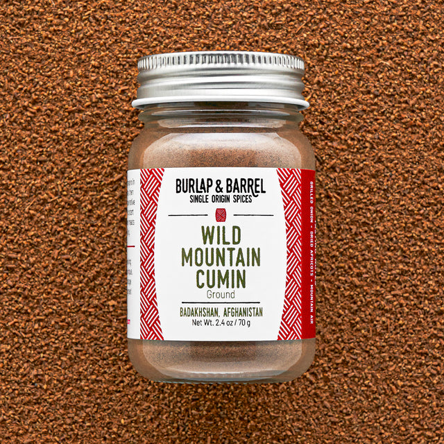 Jar of Ground Wile Mountain Cumin from Burlap & Barrel