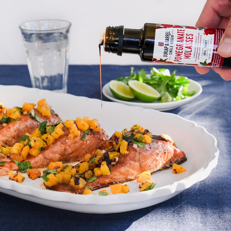 Salmon with pomegranate molasses from Burlap & Barrel
