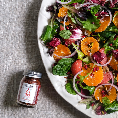 Silk Chili with winter citrus salad from Burlap & Barrel