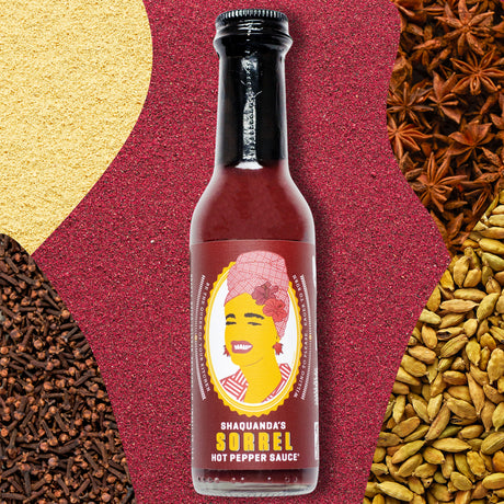 Shaquanda's Sorrel Hot Pepper Sauce with Burlap & Barrel Spices
