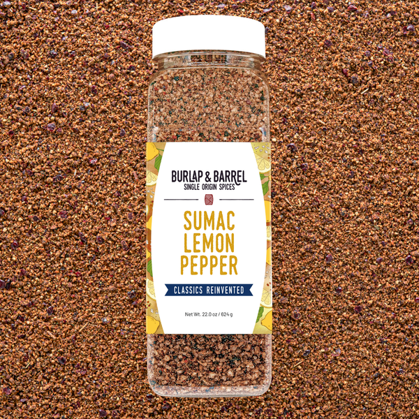 Container of Sumac Lemon Pepper from Burlap & Barrel