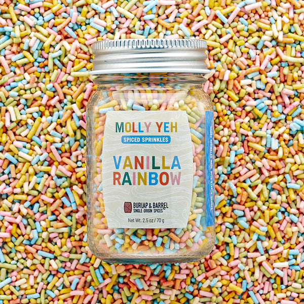 Vanilla Rainbow Sprinkles - 2.5 oz glass jar