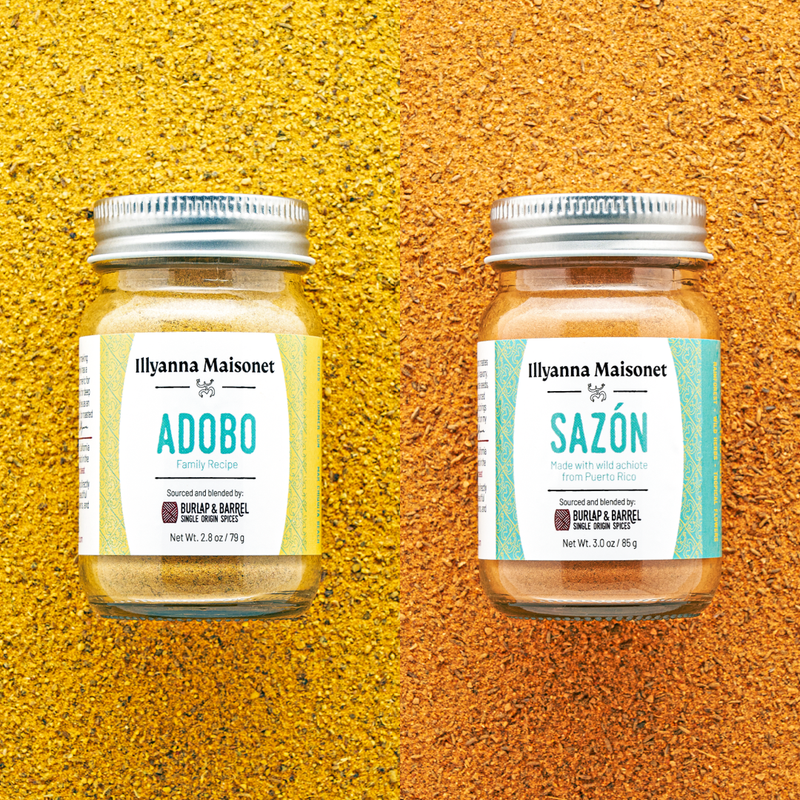 Adobo and Sazón blends by Illyanna Maisonet and Burlap & Barrel 
