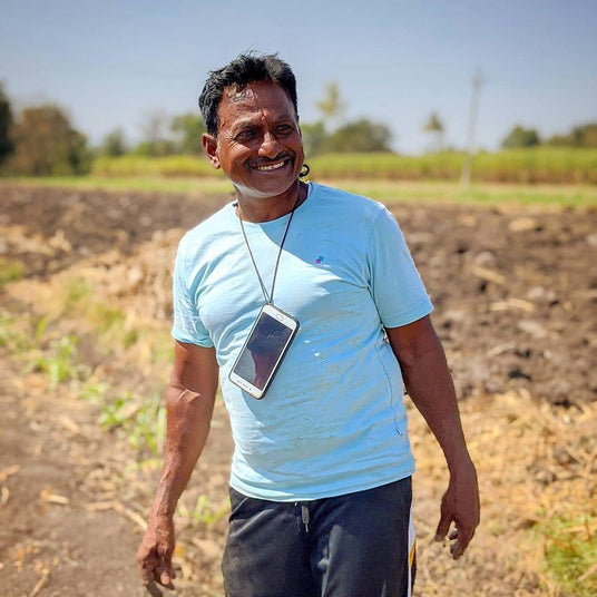 Dr Salunkhe in New Harvest Turmeric fields from Burlap & Barrel