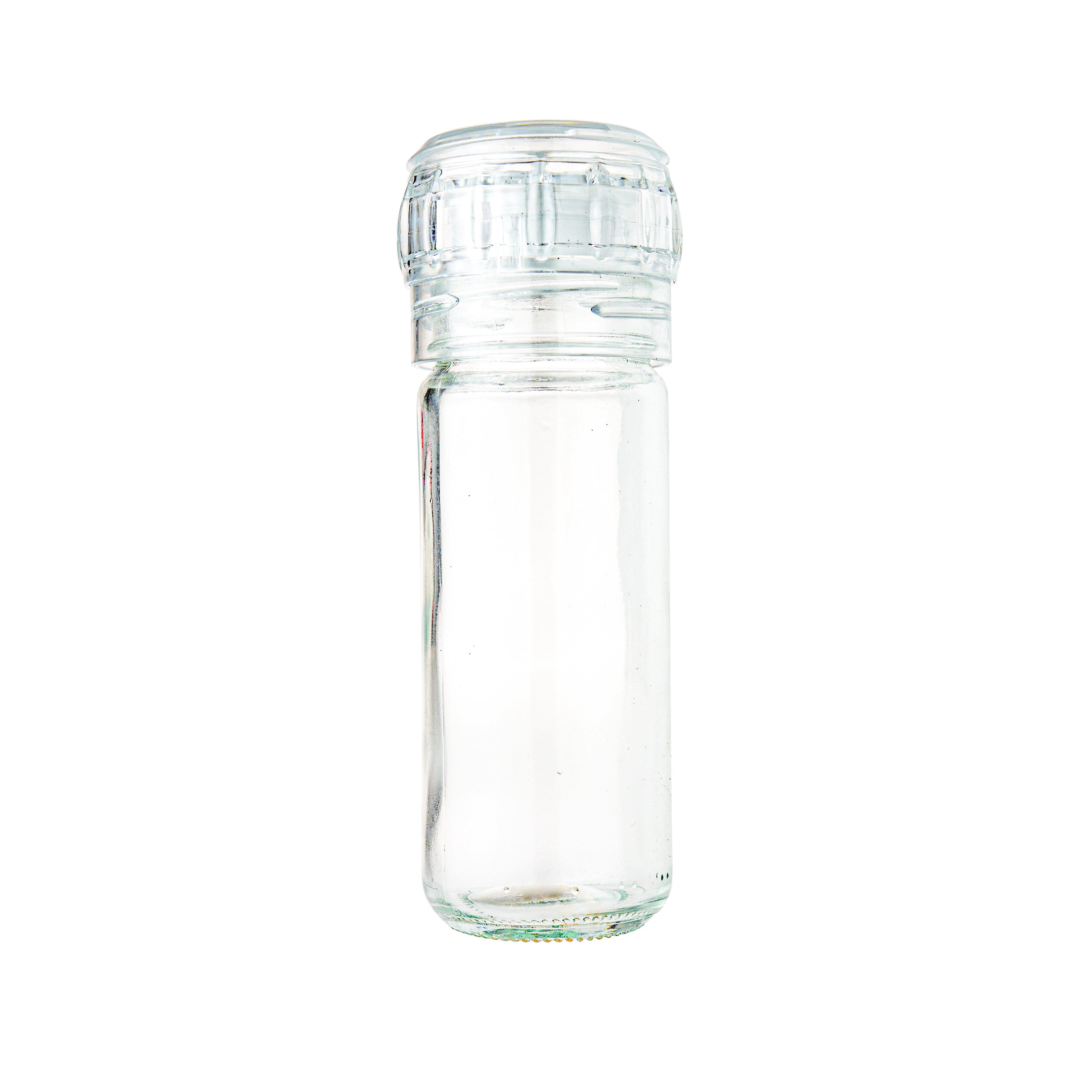 4 oz Glass Spice Jar Clear, w/ Shaker insert and Black Lid