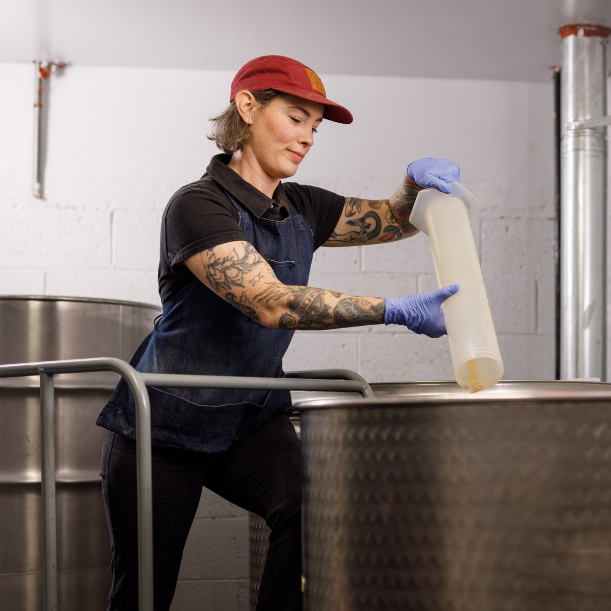 Kate testing cardamom extract at Bittercube